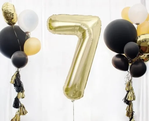 GODAN Balon foliowy B&C cyfra 7 szampańska 85 cm AA