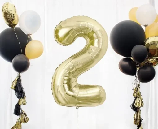 GODAN Balon foliowy B&C cyfra 2 szampańska 85 cm AA