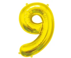 GODAN Balon foliowy B&C Cyfra 9 złota 85cm BC-HZL9