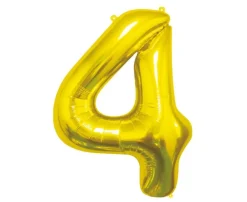 GODAN Balon foliowy B&C Cyfra 4 złota 85cm BC-HZL4