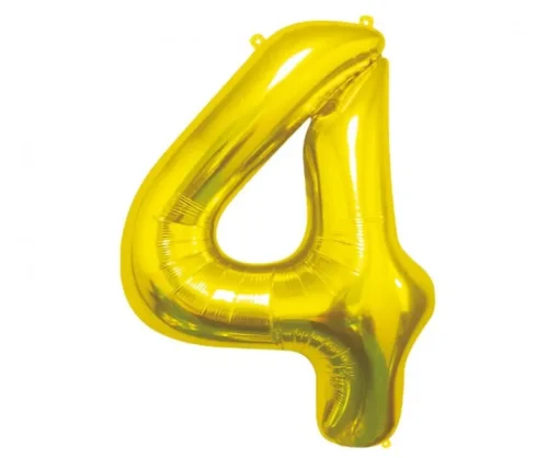 GODAN Balon foliowy B&C Cyfra 4 złota 85cm BC-HZL4