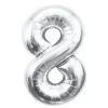 GODAN Balon foliowy B&C Cyfra 8 srebrna 85cm BC-HSR8