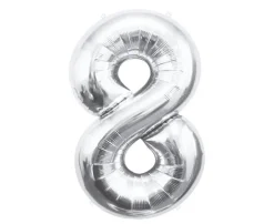 GODAN Balon foliowy B&C Cyfra 8 srebrna 85cm BC-HSR8