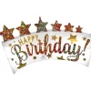 AMSCAN Balon foliowy Brokatowy baner Happy Birthday 89cm 4181001