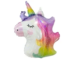 GODAN Balon foliowy 60cm Jednorożec głowa, błyszczący