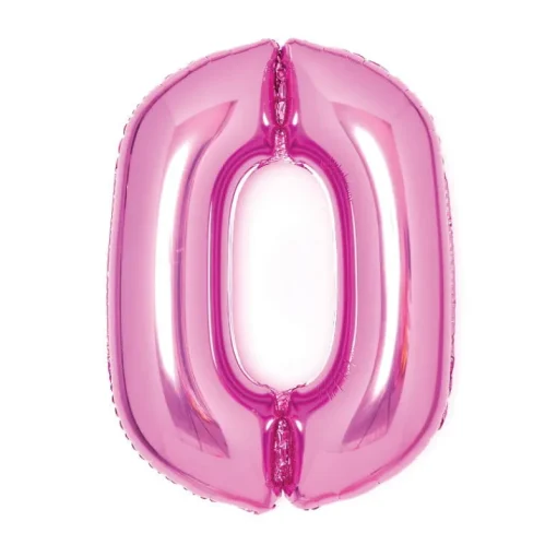 AMSCAN Balon foliowy Cyfra 0 różowa 47x66cm N26 zapakowany 9914040