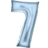 AMSCAN Balon foliowy cyfra 7 satynowy pastelowy niebieski 86cm spakowany 9917339