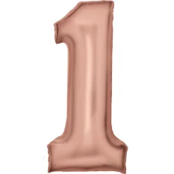 AMSCAN Balon foliowy cyfra 1 satynowy różowe złoto 86cm 9917313