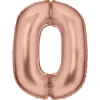 AMSCAN Balon foliowy cyfra 0 satynowy różowe złoto 86cm 9917312