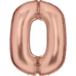 AMSCAN Balon foliowy cyfra 0 satynowy różowe złoto 86cm 9917312