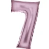 AMSCAN Balon foliowy cyfra 7 satynowy pastelowy róż 86cm spakowany 9917329