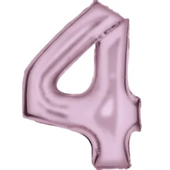 AMSCAN Balon foliowy cyfra 4 satynowy pastelowy róż 86cm spakowany 9917326