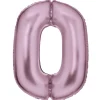 AMSCAN Balon foliowy cyfra 0 satynowy pastelowy róż 86cm spakowany 9917322
