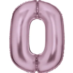 AMSCAN Balon foliowy cyfra 0 satynowy pastelowy róż 86cm spakowany 9917322