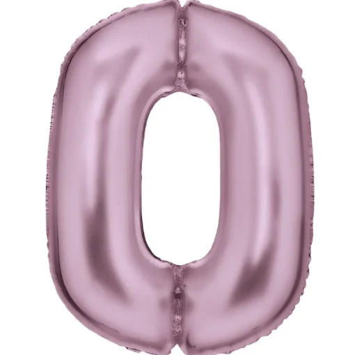 AMSCAN Balon foliowy cyfra 0 satynowy pastelowy róż 86cm spakowany 9917322