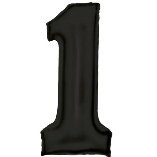 AMSCAN Balon foliowy cyfra 1 satynowa czarna 86cm N34 spakowany 9917303