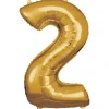 AMSCAN Balon foliowy duża cyfra 2 złota 57x86cm spakowany 9906267