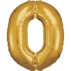 AMSCAN Balon foliowy duża cyfra 0 złota 70x86cm spakowany 9906265