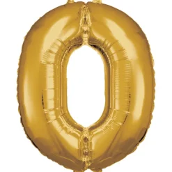 AMSCAN Balon foliowy duża cyfra 0 złota 70x86cm spakowany 9906265