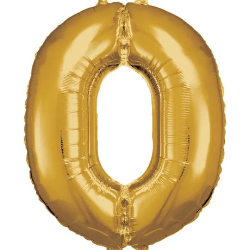 AMSCAN Balon foliowy duża cyfra 0 złota 70x86cm spakowany 9906265