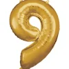AMSCAN Balon foliowy duża cyfra 9 złota 60x86cm spakowany 9906274
