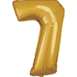 AMSCAN Balon foliowy duża cyfra 7 złota 60x86cm spakowany 9906272