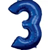 AMSCAN Balon foliowy duża cyfra 3 niebieski 58x86cm 9907280