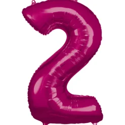 AMSCAN Balon foliowy duża cyfra 2 różowy 57x86cm 9907279