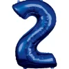 AMSCAN Balon foliowy duża cyfra 2 niebieski 57x86cm 9907278