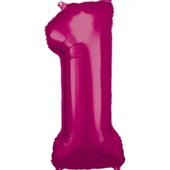 AMSCAN Balon foliowy duża cyfra 1 różowy 38x86cm 9907277