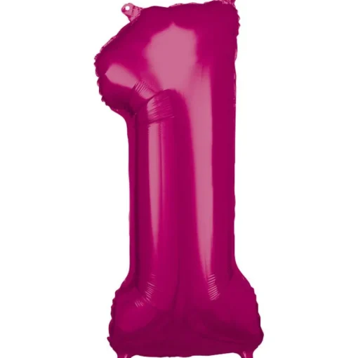 AMSCAN Balon foliowy duża cyfra 1 różowy 38x86cm 9907277