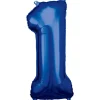 AMSCAN Balon foliowy duża cyfra 1 niebieski 38x86cm 9907276