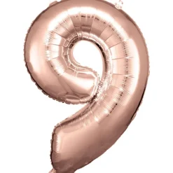 AMSCAN Balon foliowy duża cyfra 9 różowe złoto 60x86cm 9906284