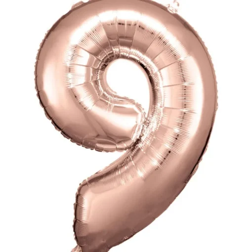 AMSCAN Balon foliowy duża cyfra 9 różowe złoto 60x86cm 9906284