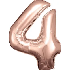 AMSCAN Balon foliowy duża cyfra 4 różowe złoto 65x86cm 9906279