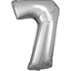AMSCAN Balon foliowy Duża cyfra 7 srebrna 57x86cm N34 spakowany 9906292
