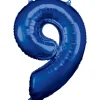 AMSCAN Balon foliowy duża cyfra 9 niebieski 60x86cm 9907292