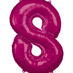 AMSCAN Balon foliowy duża cyfra 8 różowy 57x86cm 9907291
