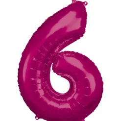 AMSCAN Balon foliowy duża cyfra 6 różowy 60x86cm 9907287
