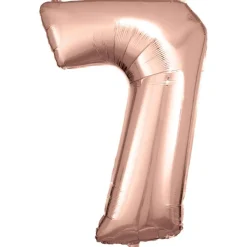 AMSCAN Balon foliowy duża cyfra 7 różowe złoto 57x86cm 9906282