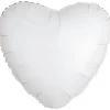 AMSCAN Balon foliowy metalik biały serce 43cm 9914090