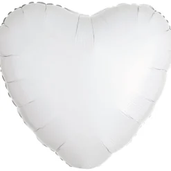 AMSCAN Balon foliowy metalik biały serce 43cm 9914090