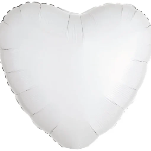 AMSCAN Balon foliowy metalik biały serce 43cm 9914090