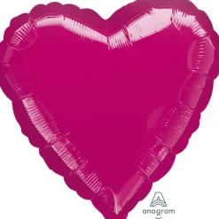 AMSCAN Balon foliowy metalik fuksja serce 43cm 9914072