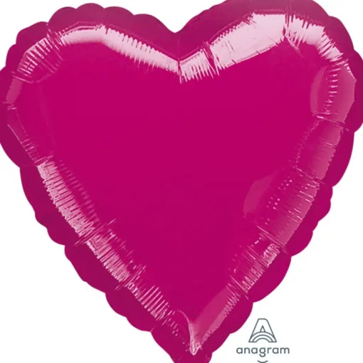 AMSCAN Balon foliowy metalik fuksja serce 43cm 9914072