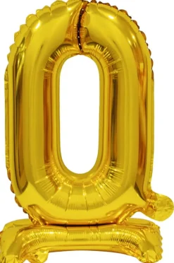 AMSCAN Balon foliowy mini cyfra 0 ze stopką złoto 22x40cm 9910068