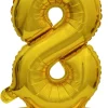 AMSCAN Balon foliowy mini cyfra 8 ze stopką złoto 22x40cm 9910076
