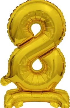 AMSCAN Balon foliowy mini cyfra 8 ze stopką złoto 22x40cm 9910076