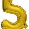 AMSCAN Balon foliowy mini cyfra 5 ze stopką złoto 22x40cm 9910073