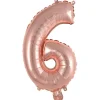AMSCAN Balon foliowy mini cyfra 6 różowe złoto 29x40cm 9909694